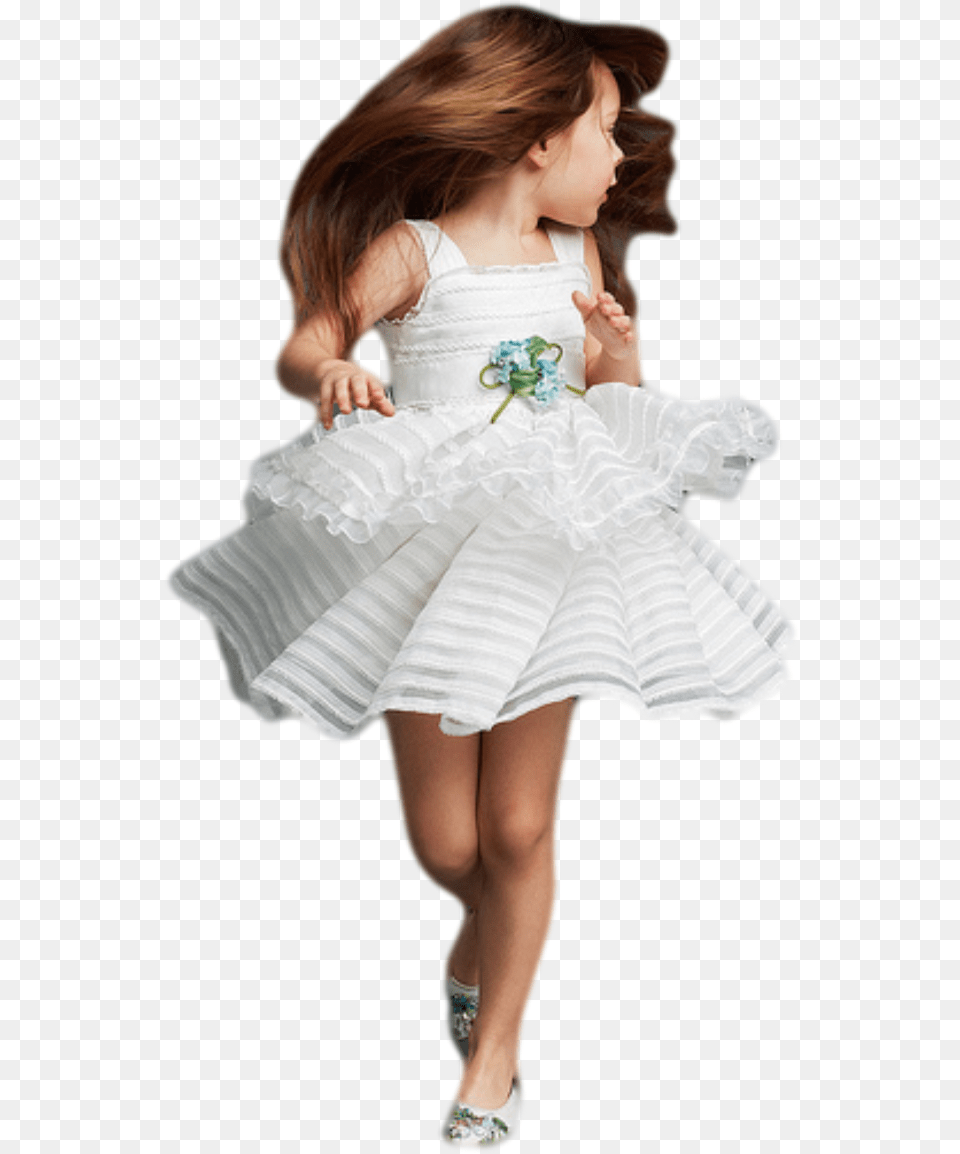 Running Girl In Dress Download Velociraptor Transparant, Clothing, Evening Dress, Formal Wear, Child Png