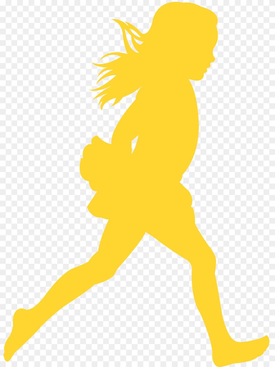 Running Girl Silhouette, Person, Dancing, Leisure Activities, Face Free Transparent Png