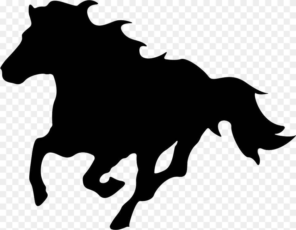 Running Horse Facing The Left Direction Silhouette Silhueta De Cavalo Correndo, Stencil, Animal, Canine, Dog Png