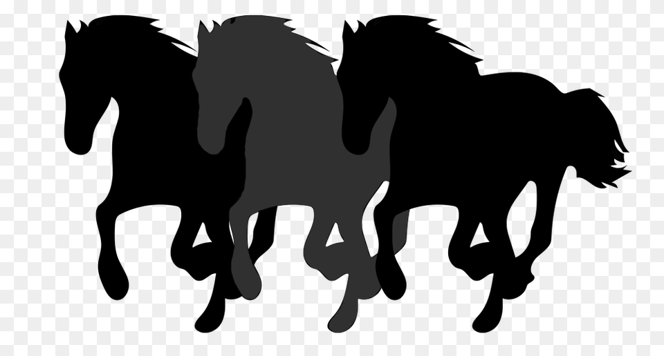 Running Horse Silhouette, Stencil Free Png Download