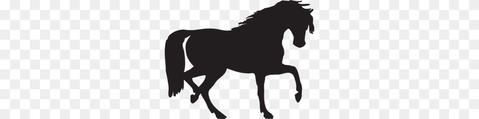 Running Horse Silhouette Clip Art Free, Animal, Mammal, Baby, Person Png Image
