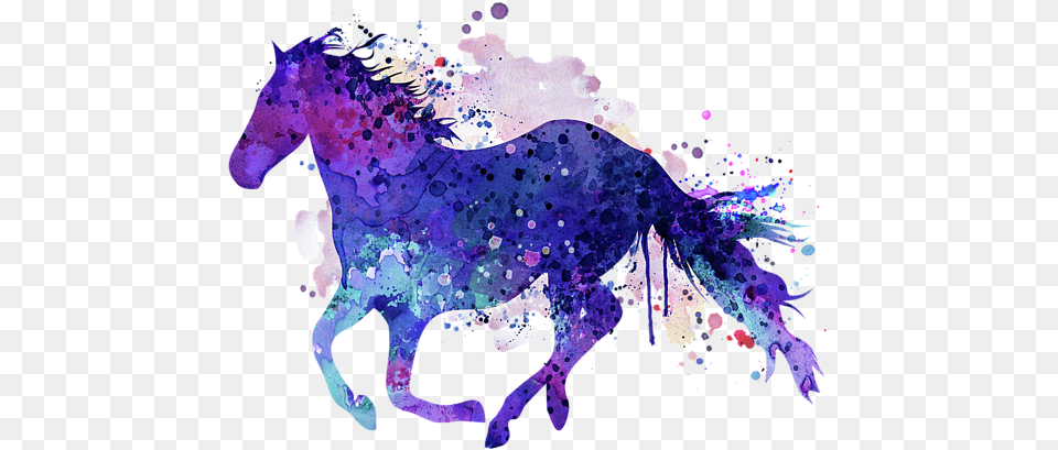 Running Horse Watercolor Silhouette Beach Towel Watercolor Horse Art, Graphics, Purple, Painting, Animal Png Image