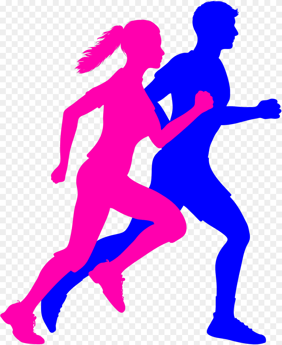 Running Man And Woman Silhouette Running Man And Woman Silhouette, Dancing, Leisure Activities, Person, Adult Free Transparent Png