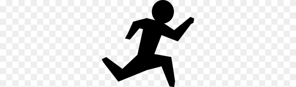 Running Man Clip Art, Gray Free Png