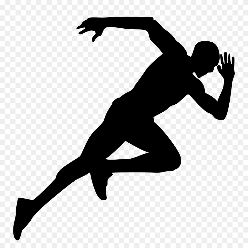 Running Man Icon, Gray Free Png