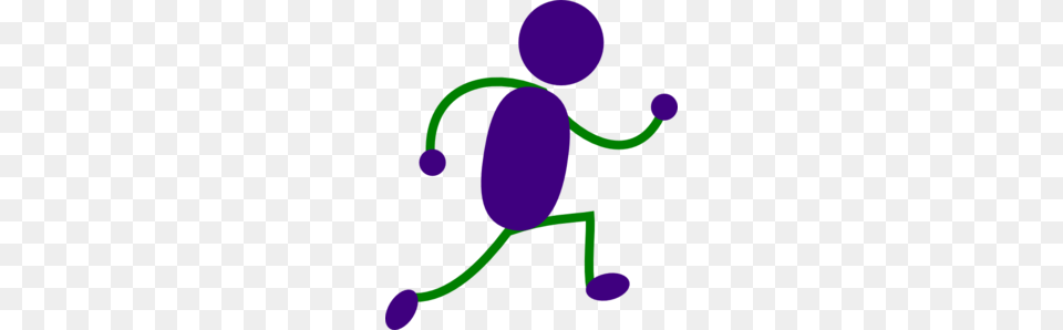 Running Man Purple And Green Clip Art, Person Png