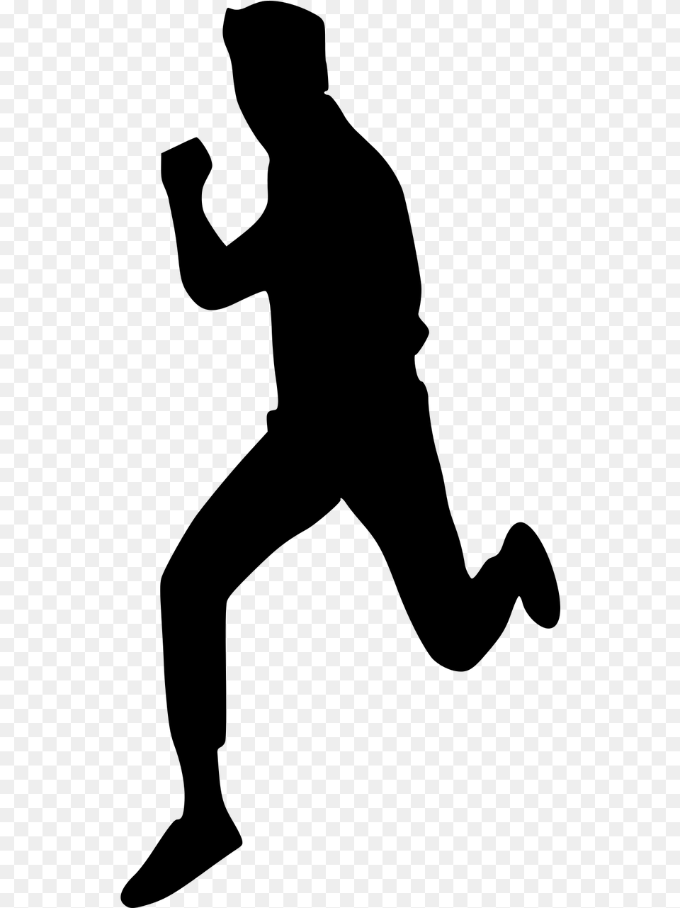 Running Man Silhouette Clipart Man Running Away Silhouette, Gray Free Png Download