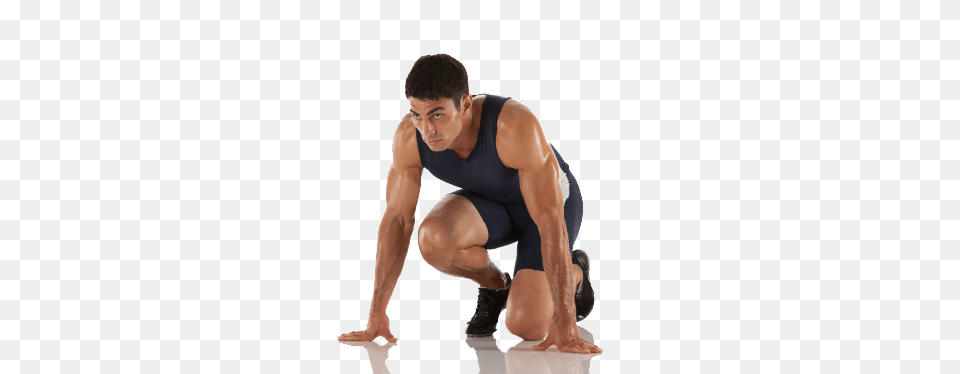 Running Man Starting Blocks, Kneeling, Person, Adult, Male Free Transparent Png