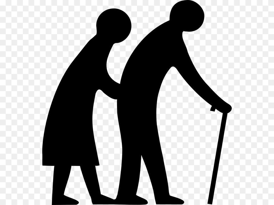 Running Out Of Time Old People Clip Art, Gray Png Image