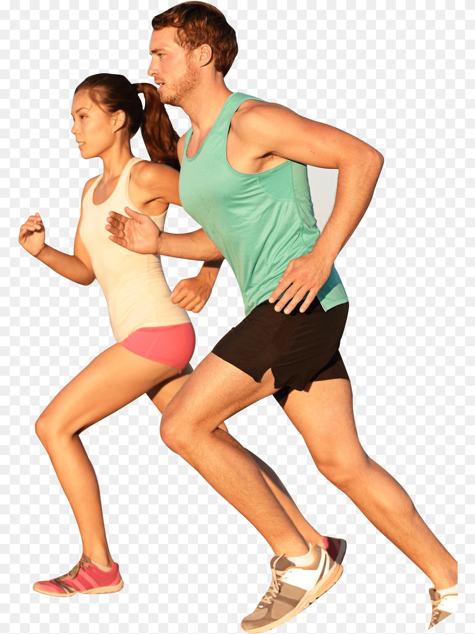 Running People Man And Woman Running, Adult, Shorts, Person, Female Png