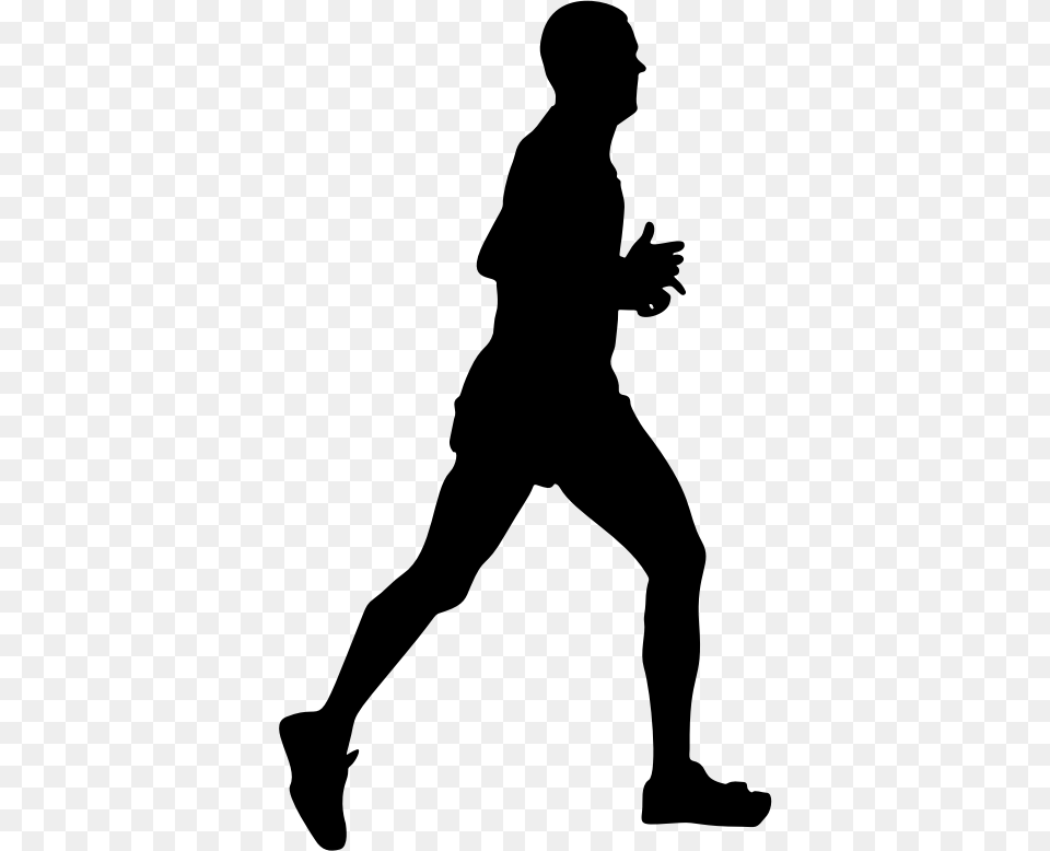Running People Running Silhouette, Gray Free Transparent Png