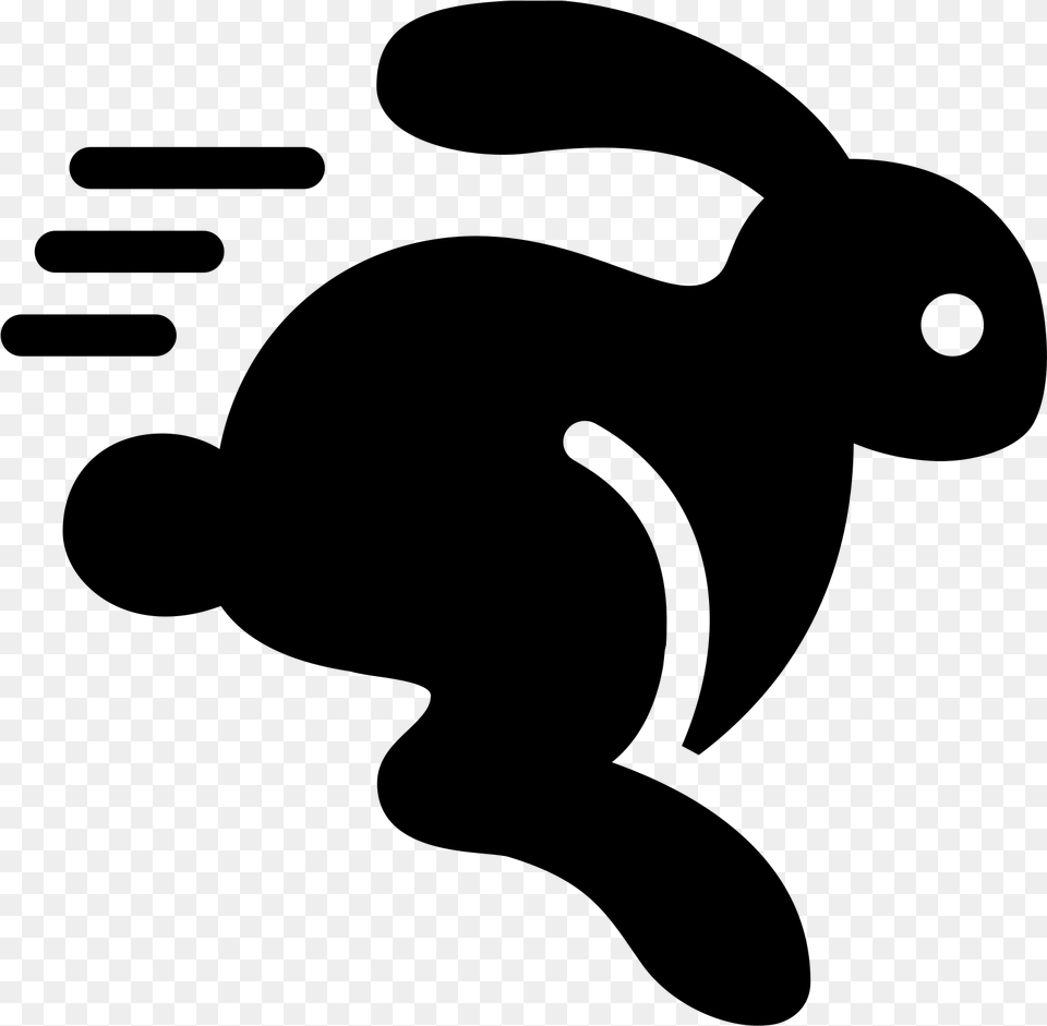 Running Rabbit Filled Icon Rabbit And Turtle Icon, Gray Free Png