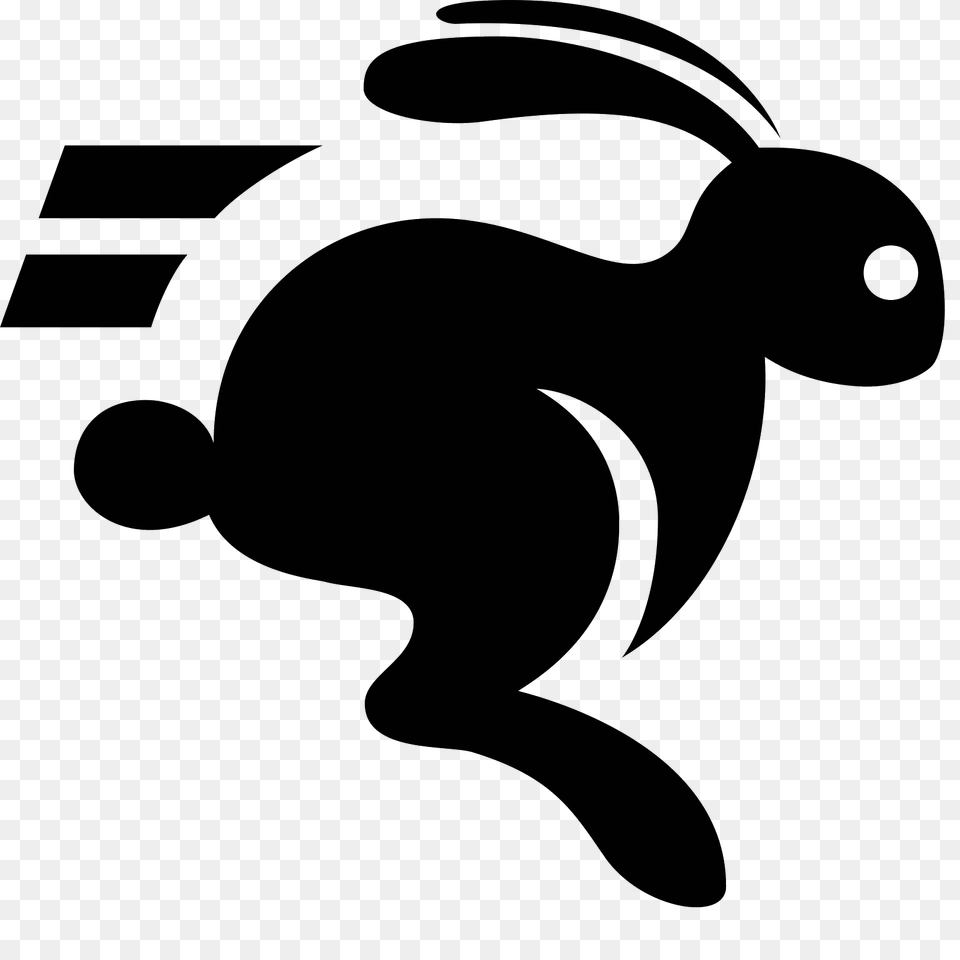 Running Rabbit Icon, Gray Free Transparent Png