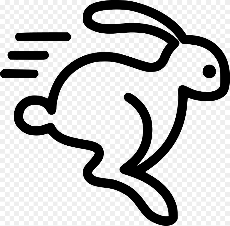 Running Rabbit Slow And Fast Icon, Animal, Mammal, Stencil, Bow Free Png Download