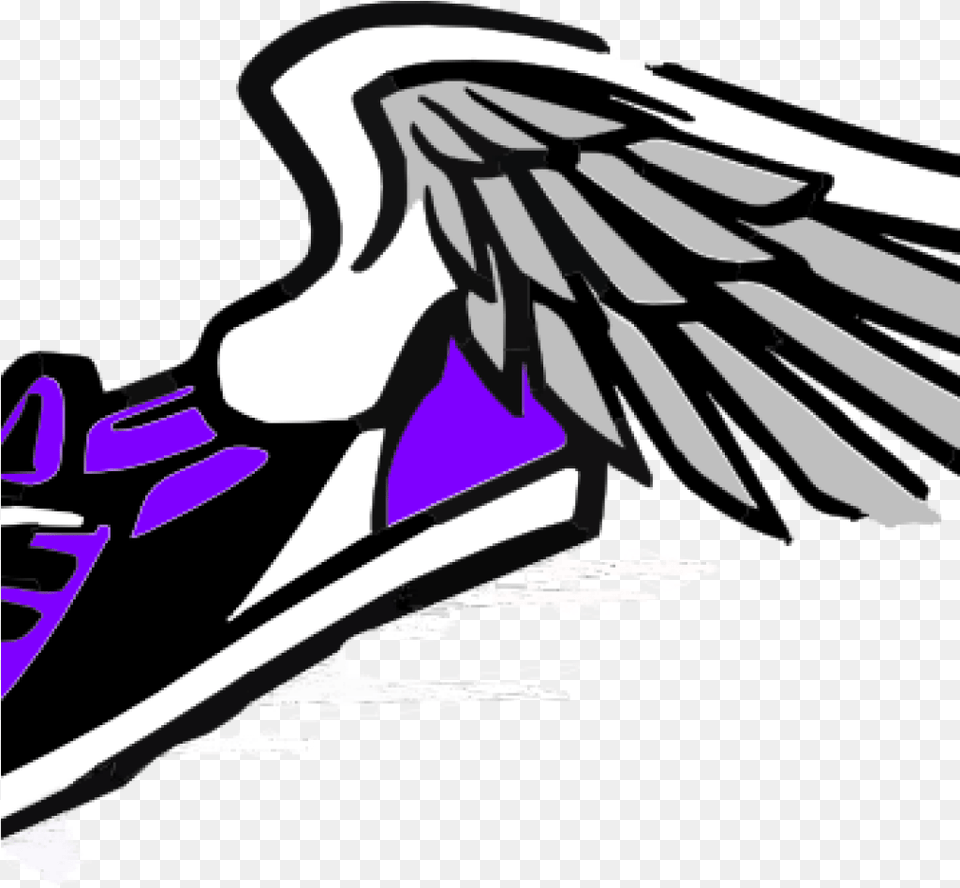 Running Shoes Clipart Running Shoe With Wings Clip Track Shoes Clipart, Animal, Bird, Vulture, Person Free Png