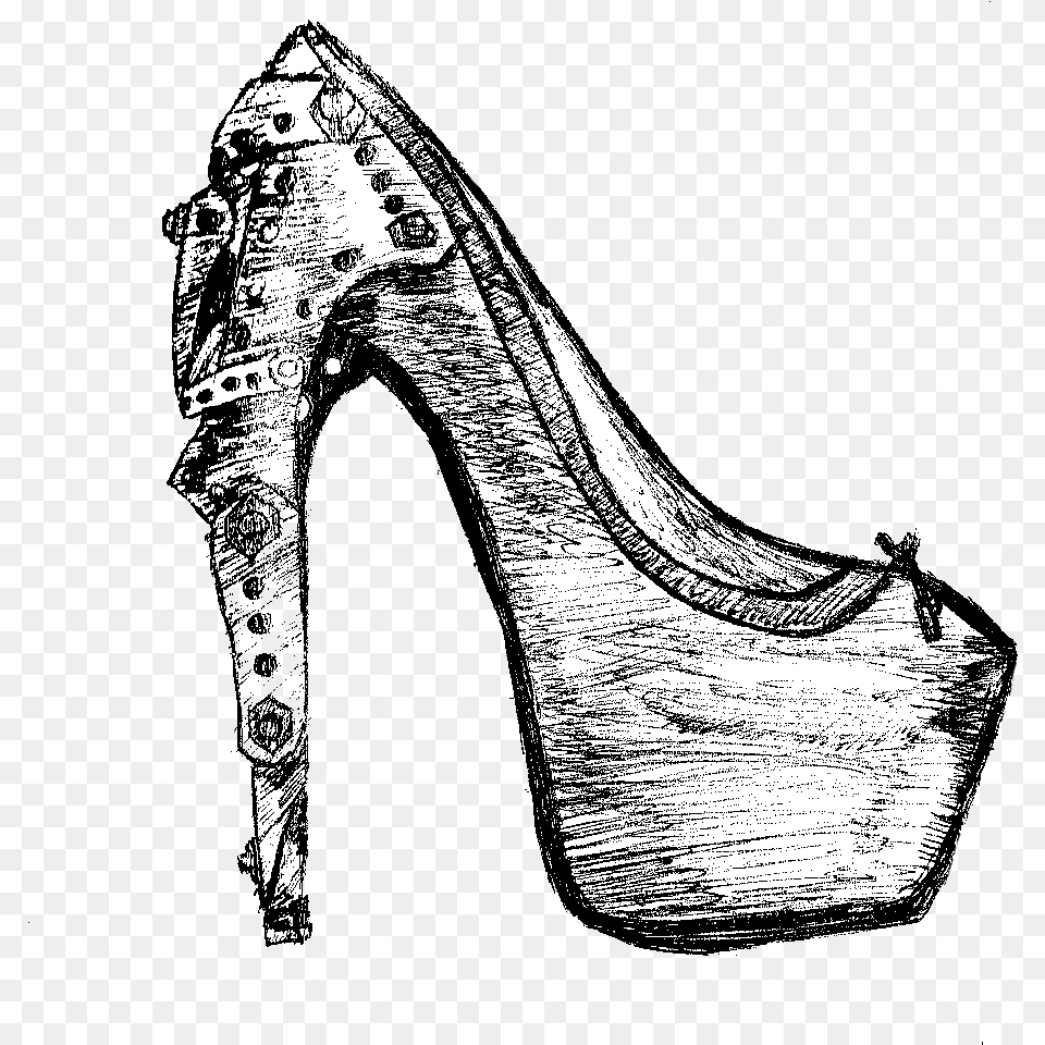 Running Shoes Drawing Risunok Tufli, Clothing, Footwear, High Heel, Shoe Free Png Download