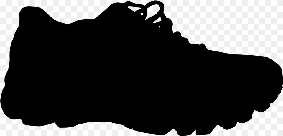Running Shoes Silhouette, Gray Png