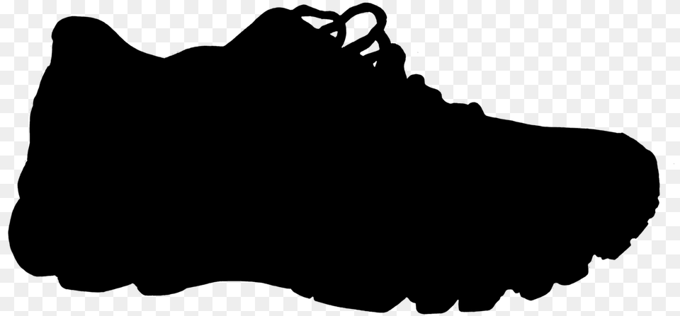 Running Shoes Silhouette, Gray Png