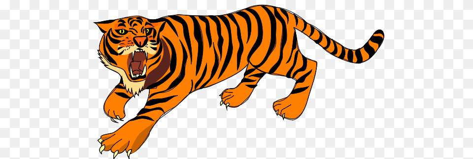 Running Tiger Clipart Clip Art, Animal, Mammal, Wildlife Free Png Download