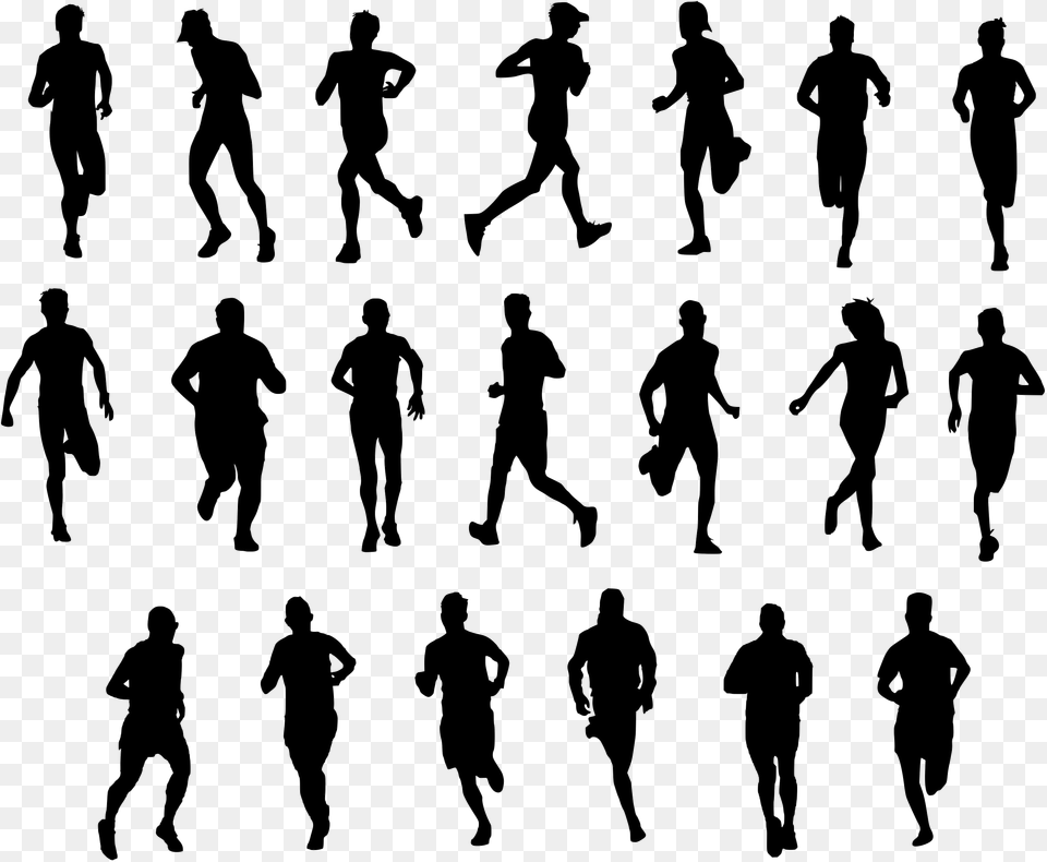 Running Person Running Silhouette, Adult, Male, Man, Head Free Transparent Png