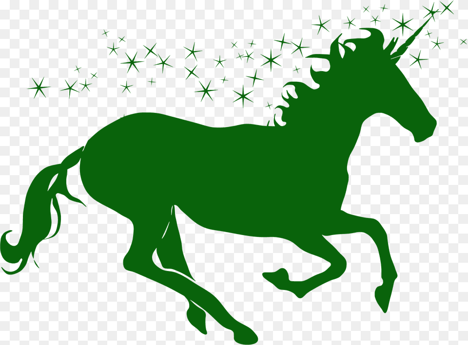 Running Unicorn Silhouette, Animal, Mammal, Horse Png Image