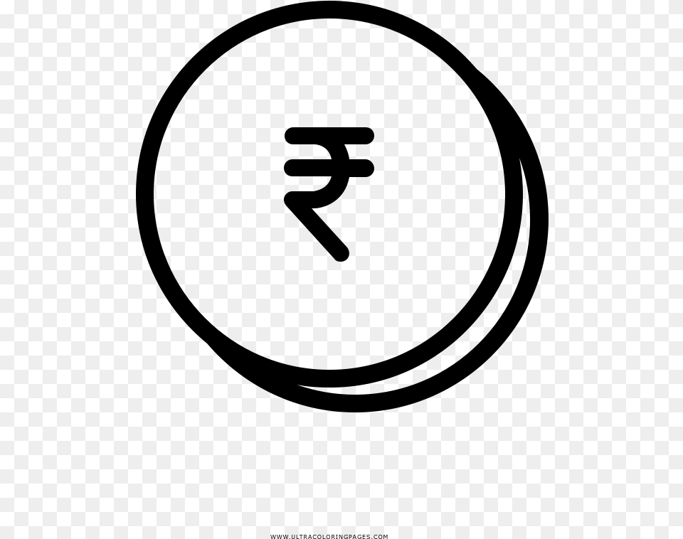 Rupee Coin Coloring, Gray Png Image
