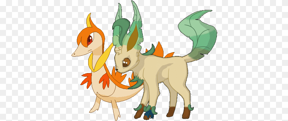 Rush The Orange Servine U0026 Xana Feisty Leafeon Laverre Ace Grovyle Y Leafeon Lve, Animal, Antelope, Mammal, Wildlife Png