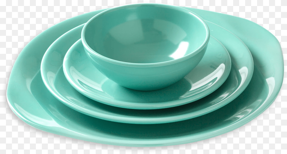 Russel Wright Melamine Tableware Single Place Setting Russel Wright Place Setting Set Aqua Residential Collection, Art, Pottery, Porcelain, Meal Free Transparent Png