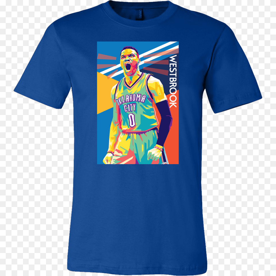 Russell Westbrook Pop Art T Shirt Tee Wise, Clothing, T-shirt, Adult, Male Png Image