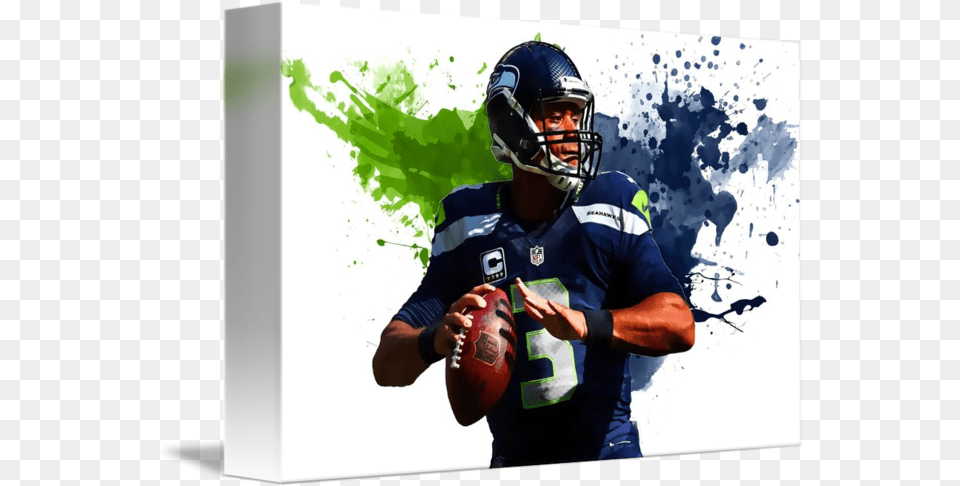 Russell Wilson Kick American Football, American Football, Helmet, Person, Playing American Football Png Image