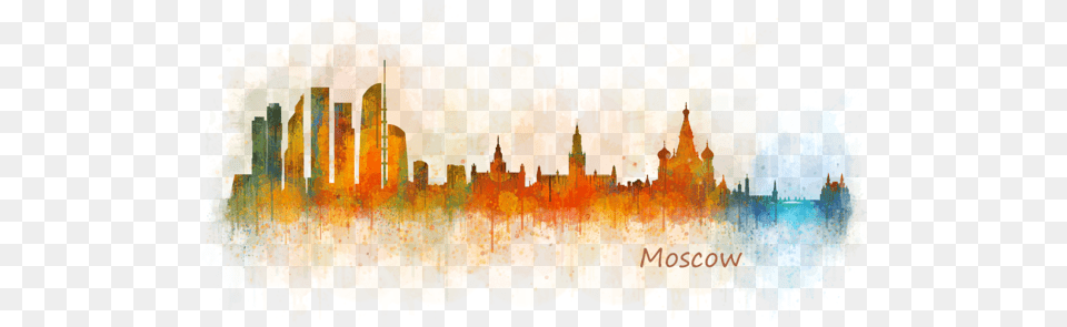 Russia Drawing Skyline Moscow Moscow City Skyline Hq, Art, Modern Art, Graphics, Painting Png