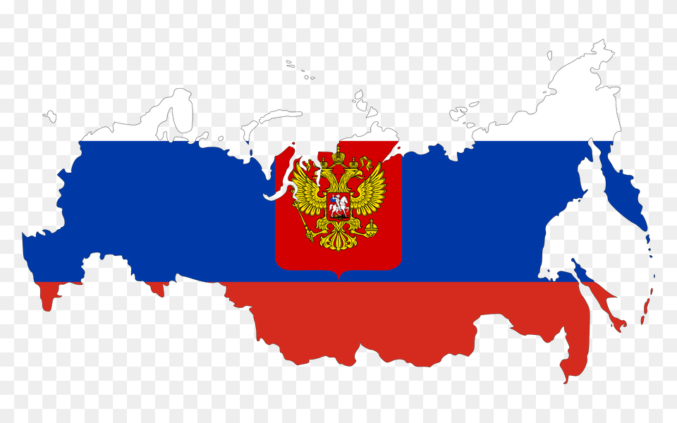 Russia Flag Map Clipart, Emblem, Symbol, Logo Free Transparent Png