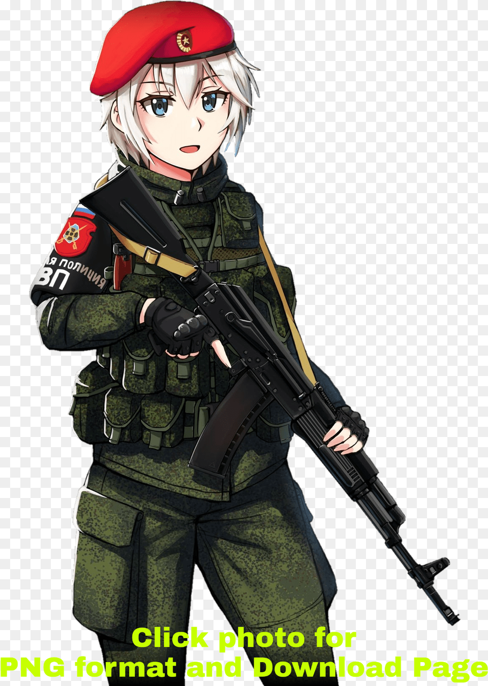 Russian Army Anime Girl, Weapon, Rifle, Firearm, Gun Png Image