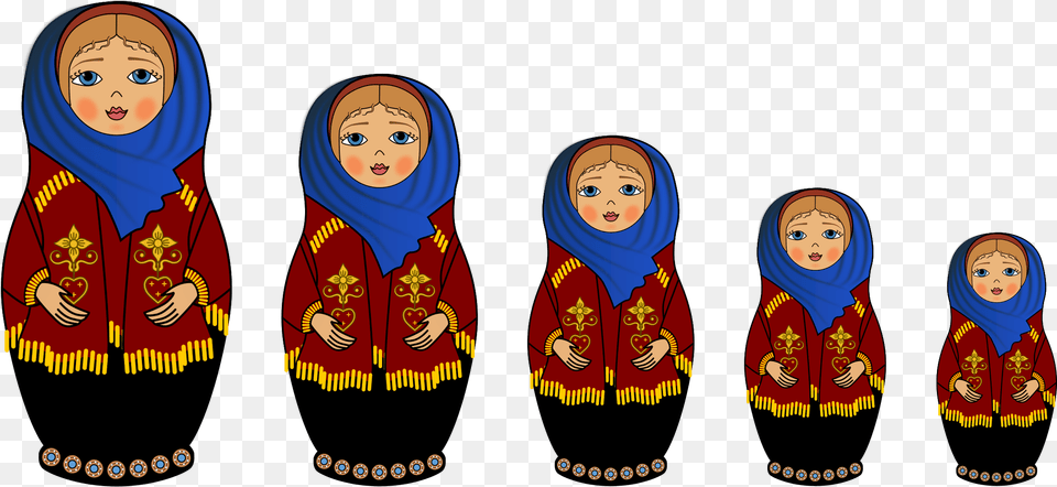 Russian Doll Transparent Cartoons Russian Nesting Dolls, Clothing, Scarf, Baby, Person Png Image