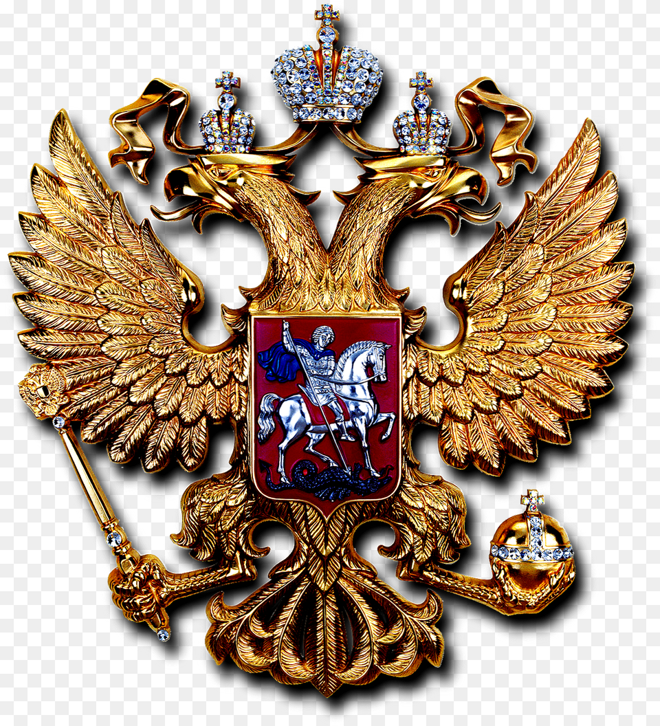 Russian History Videos Coat Of Arms Of Russia Gold, Symbol, Logo, Badge, Lamp Png Image