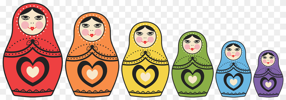Russian Nesting Dolls Rainbow Colors Clipart, Animal, Bird, Penguin, Baby Free Transparent Png