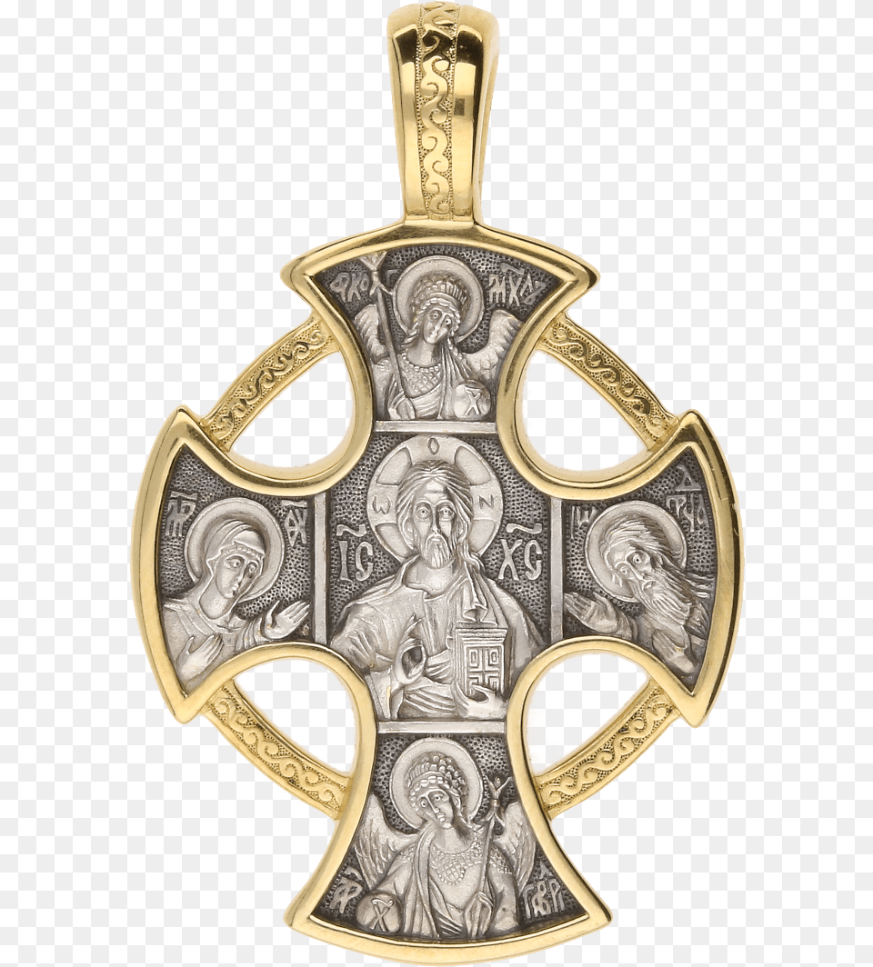 Russian Orthodox Silver Cross Pendant Deisis Guardian Jewellery, Symbol, Accessories, Wedding, Person Png