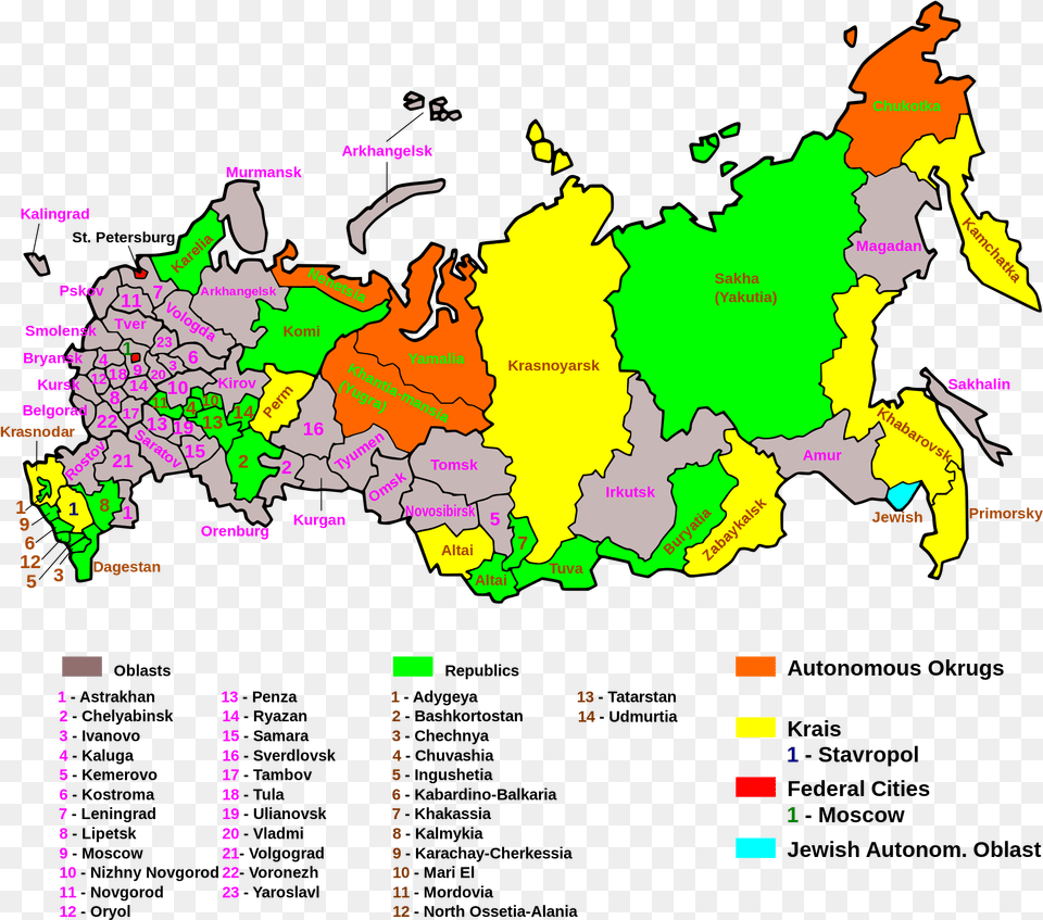 Russian Regions En Svg Russian Regions, Chart, Map, Plot, Atlas Free Transparent Png