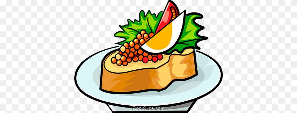 Russian Sandwich With Red Caviar Royalty Vector Clip Art, Food, Lunch, Meal, Birthday Cake Png Image