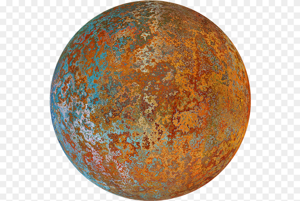 Rust Ball Deco Isolated Metal Antique Old Hrdza, Astronomy, Outer Space, Planet, Sphere Free Transparent Png