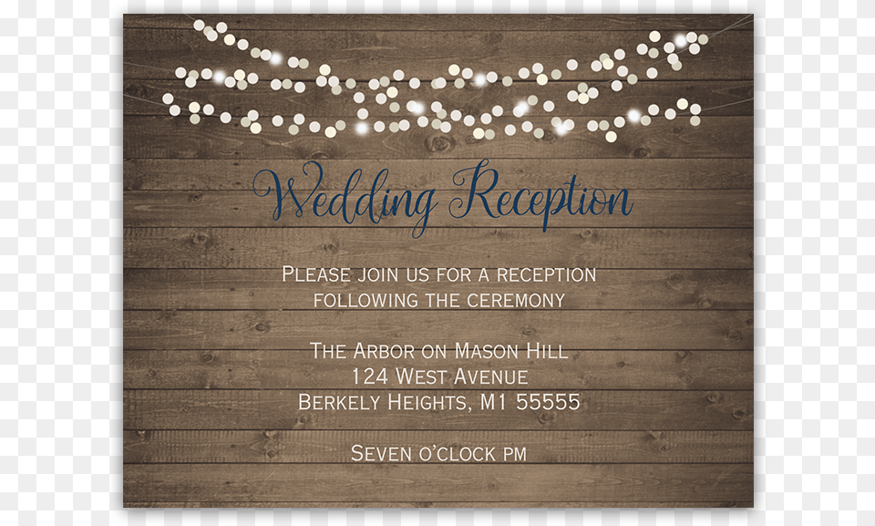 Rustic Barn Wood String Lights Wedding Reception Card Bachelorette Party, Text Free Png