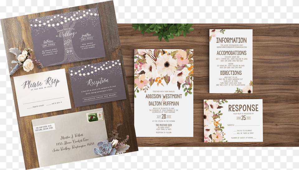 Rustic Bohemian Wedding Invitation, Advertisement, Poster, Business Card, Paper Png