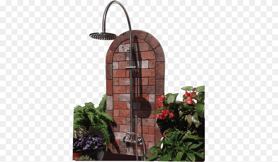 Rustic Brick Outdoor Shower Arch, Indoors, Plant, Potted Plant, Flower Png Image