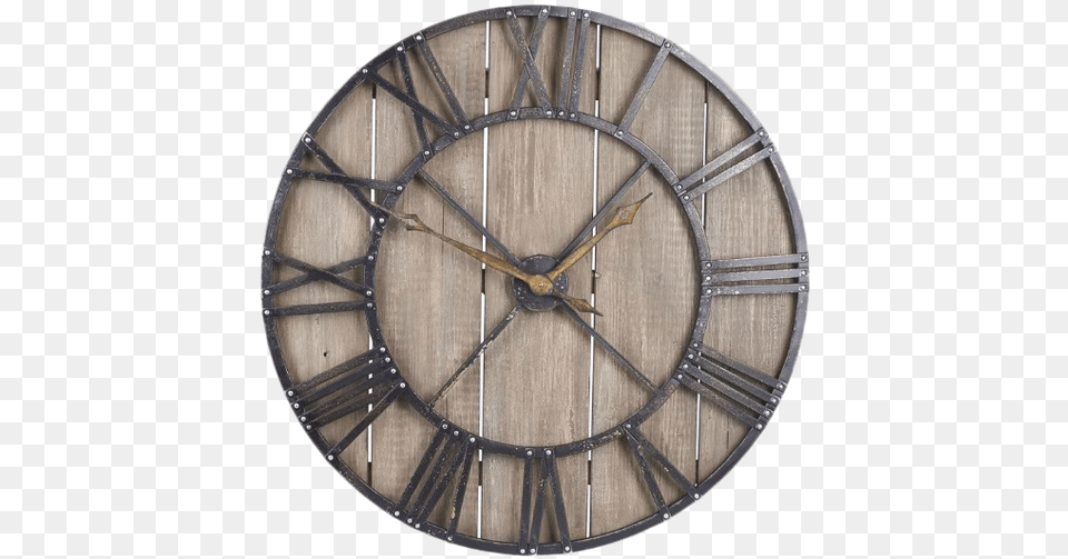 Rustic Brown Wall Clock, Wall Clock, Machine, Wheel, Analog Clock Free Png Download