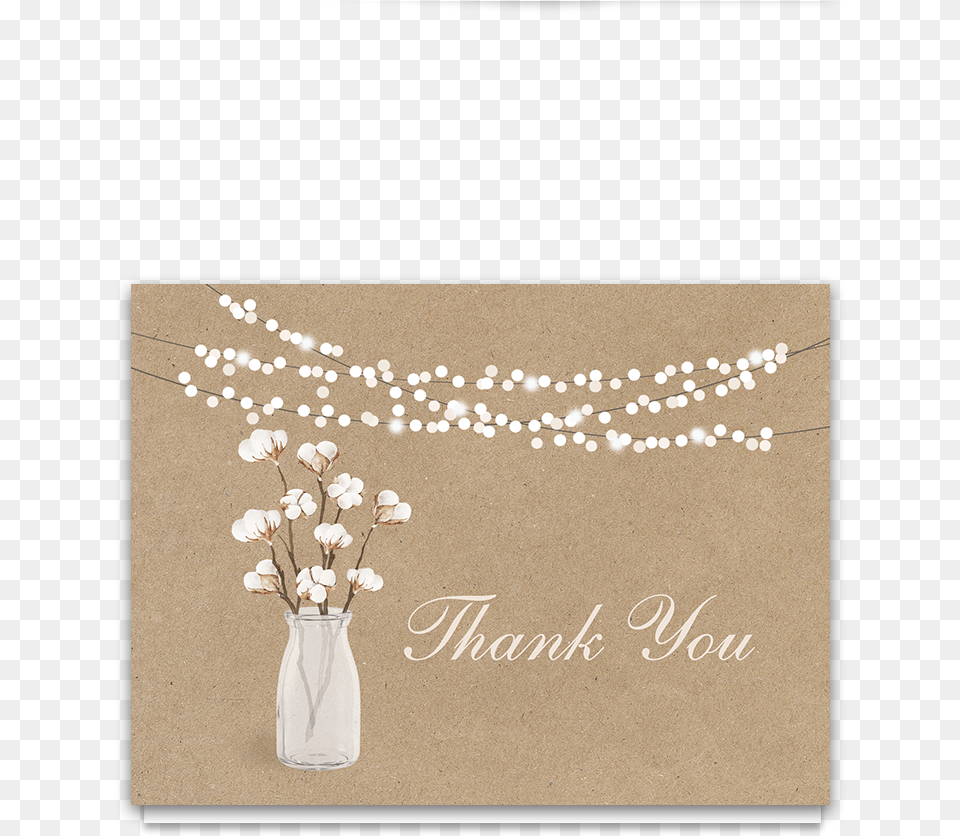 Rustic Cotton Theme Thank You Card Thank You, Envelope, Flower, Flower Arrangement, Greeting Card Free Png