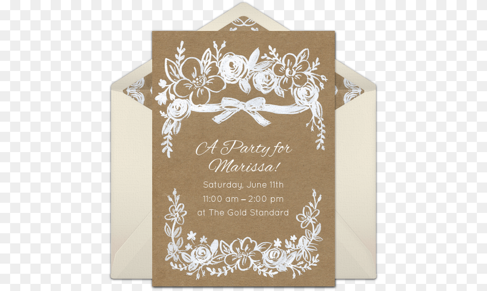 Rustic Floral Online Invitation Bridal Shower, Envelope, Greeting Card, Mail, Advertisement Free Png