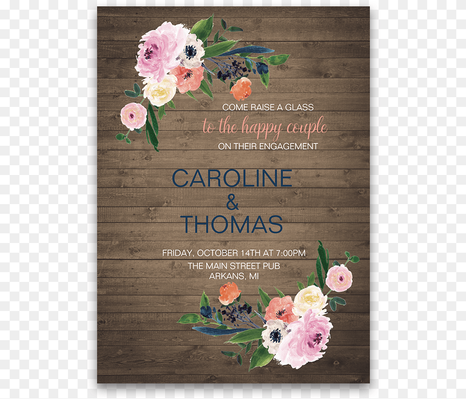 Rustic Flower Invitation, Advertisement, Envelope, Greeting Card, Mail Free Transparent Png