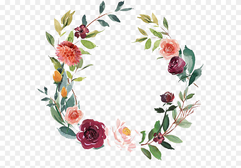 Rustic Flower Watercolor Floral Half Wreath, Art, Floral Design, Graphics, Pattern Free Png Download