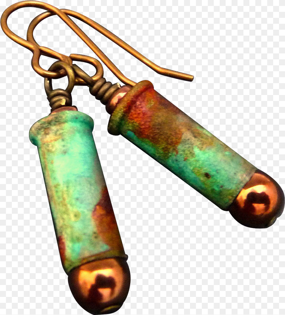 Rustic Patina Bullet Shell Earrings Brass, Accessories, Earring, Gemstone, Jewelry Free Transparent Png
