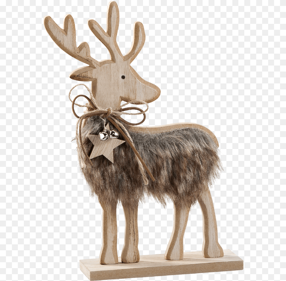 Rustic Reindeer With Bow, Antler, Animal, Deer, Mammal Png Image
